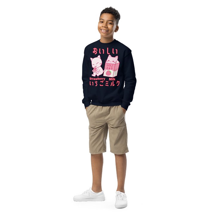 Strawberry Milk Kitty - Unisex Youth Sweatshirt product image (1)