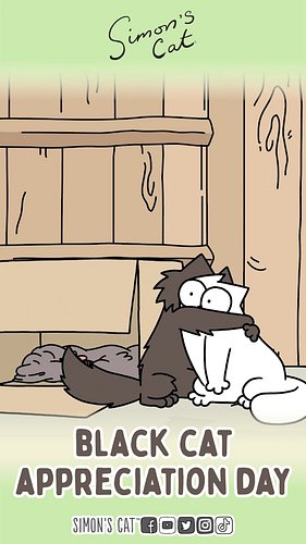 We celebrate the day with a little tribute to our much loved character Teddy! The cutest fluffy black cat. 🤩