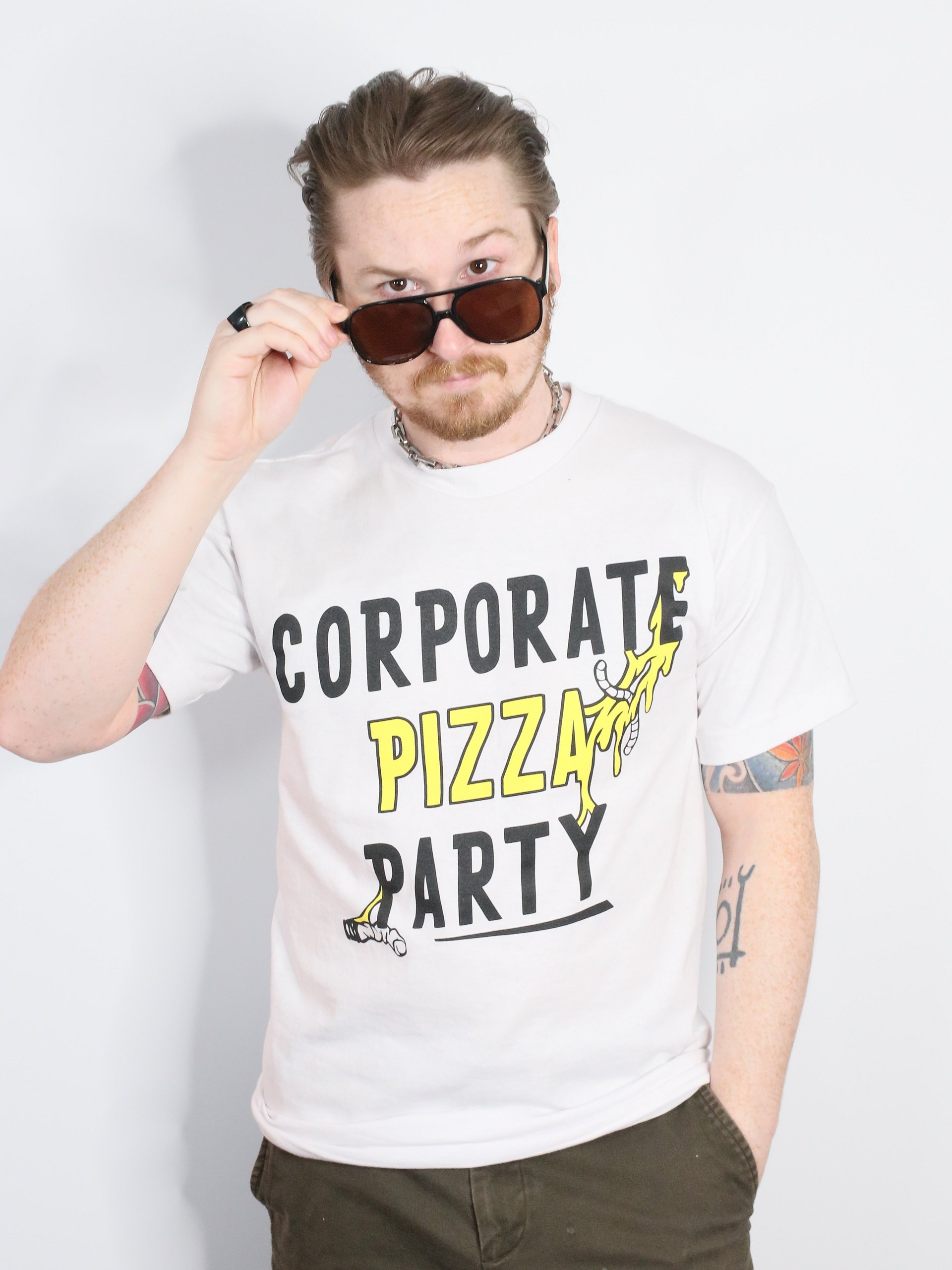 Corporate Pizza T-Shirt (White) product image (1)