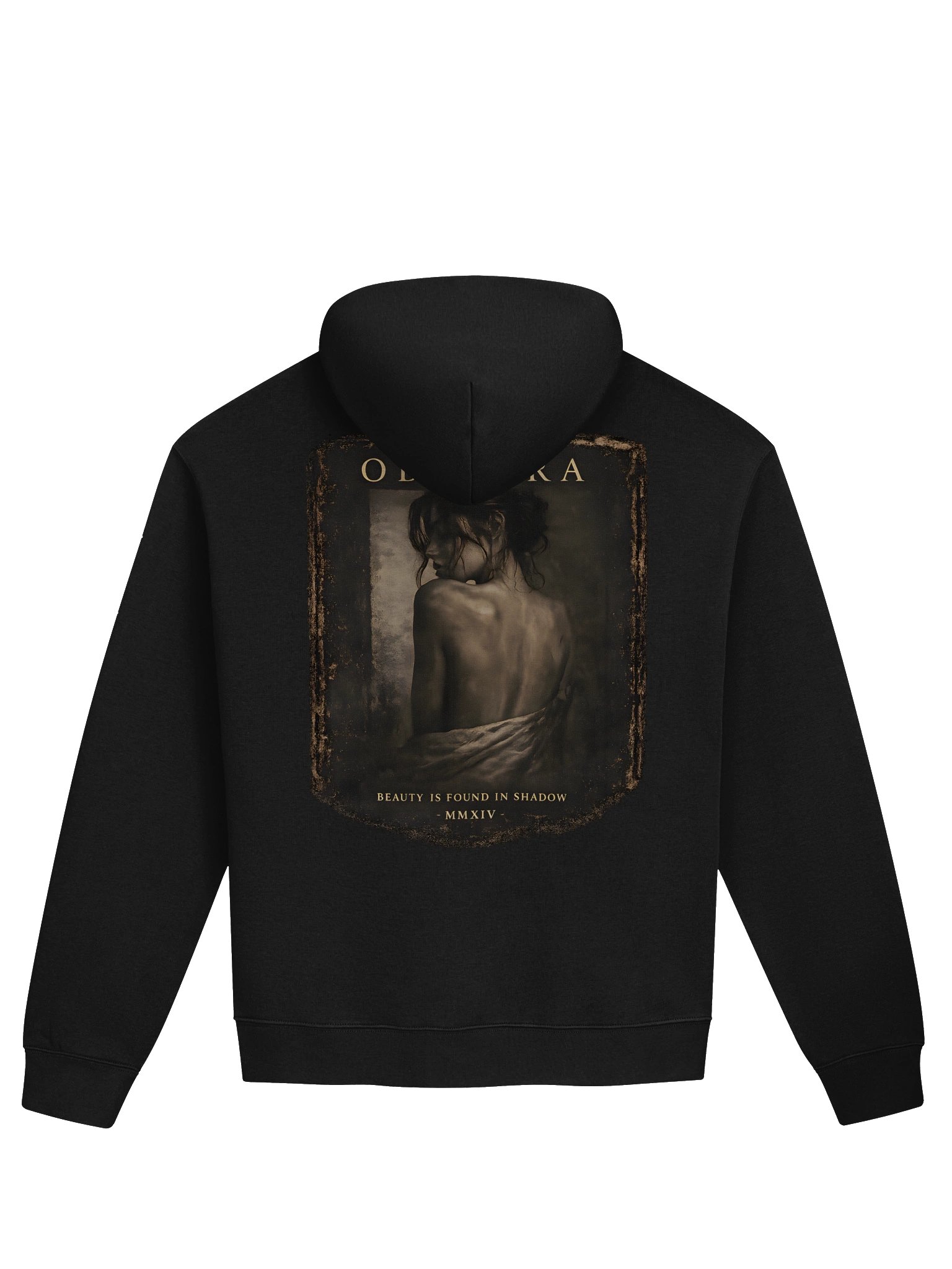 'Obscura' Dark Aesthetic Artwork Pullover - Pure Black Hoodie product image (1)