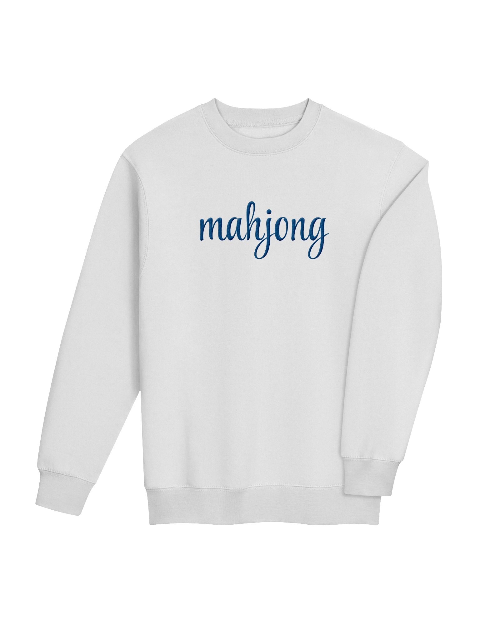 Mahjong Blue Script Embroidered Crewneck product image (4)