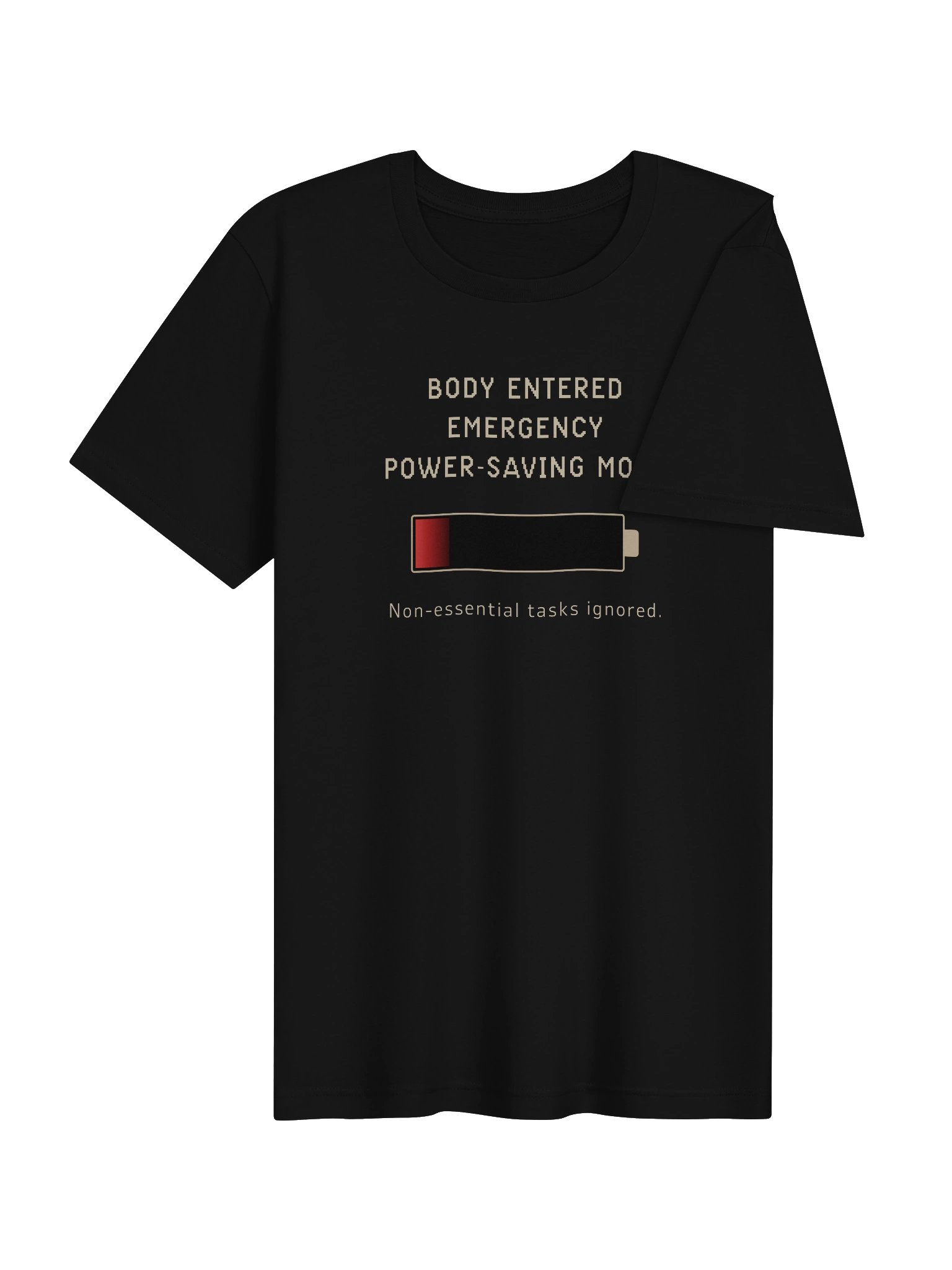 Emergency Power Saving Mode Shirt | Chronic Fatigue & Spoonie Humor Tee product image (4)