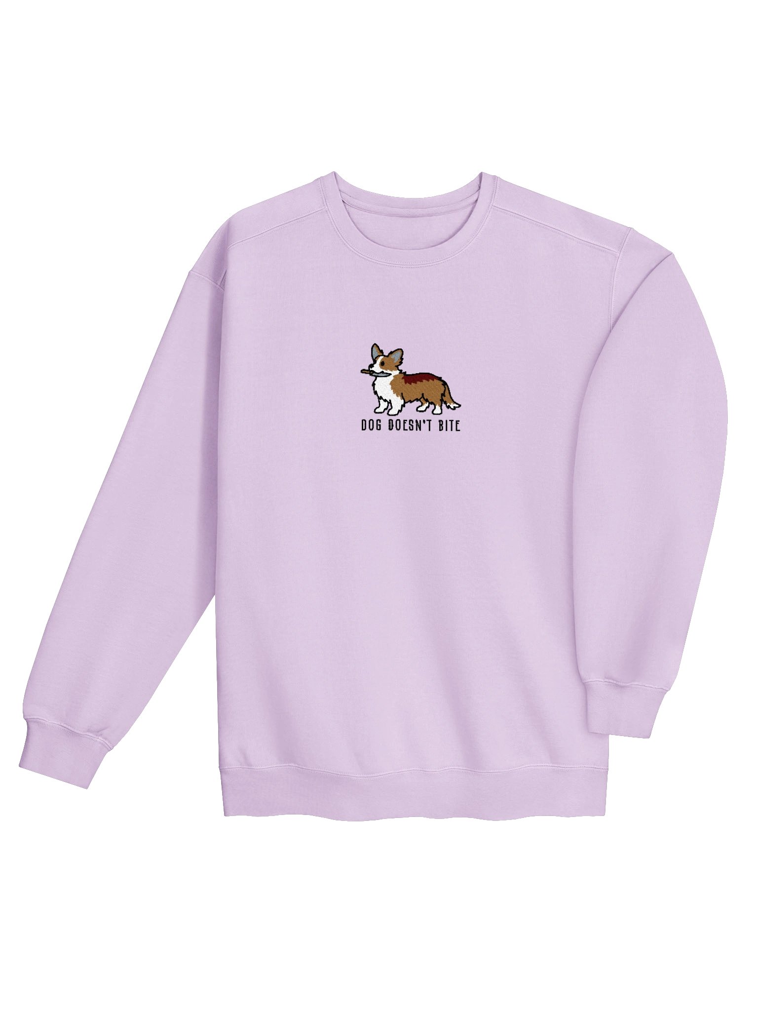 Dog Doesn't Bite Funny Chibi-Style Embroidered Premium Sweatshirt for Cardigan Welsh Corgi(Tan) Owners product image (36)