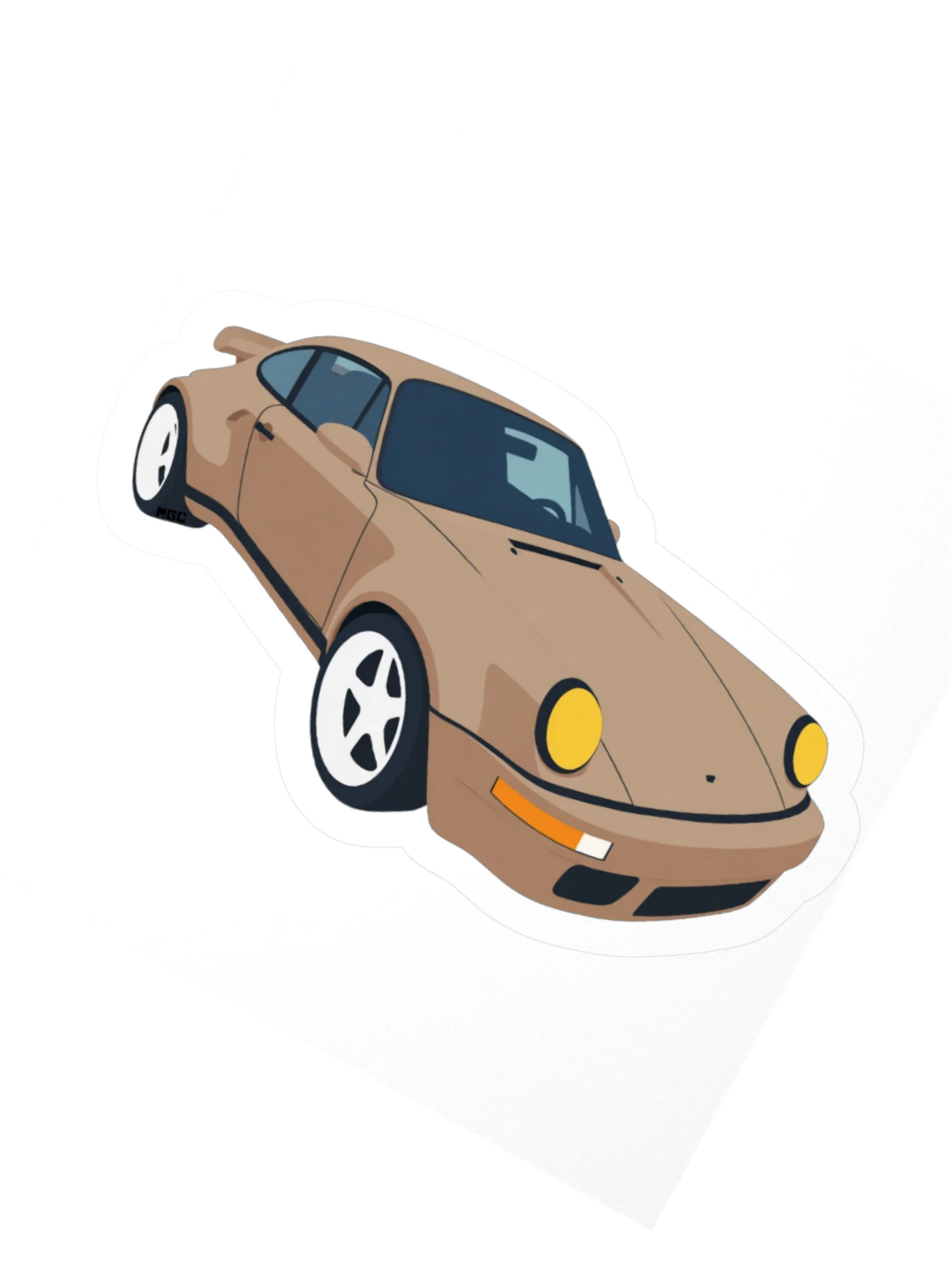 Grey Porsche 964 Ruf Automobile Ultimate "Wolf" Voxel Art Sticker (Retro, Sketch, Silhouette) product image (6)