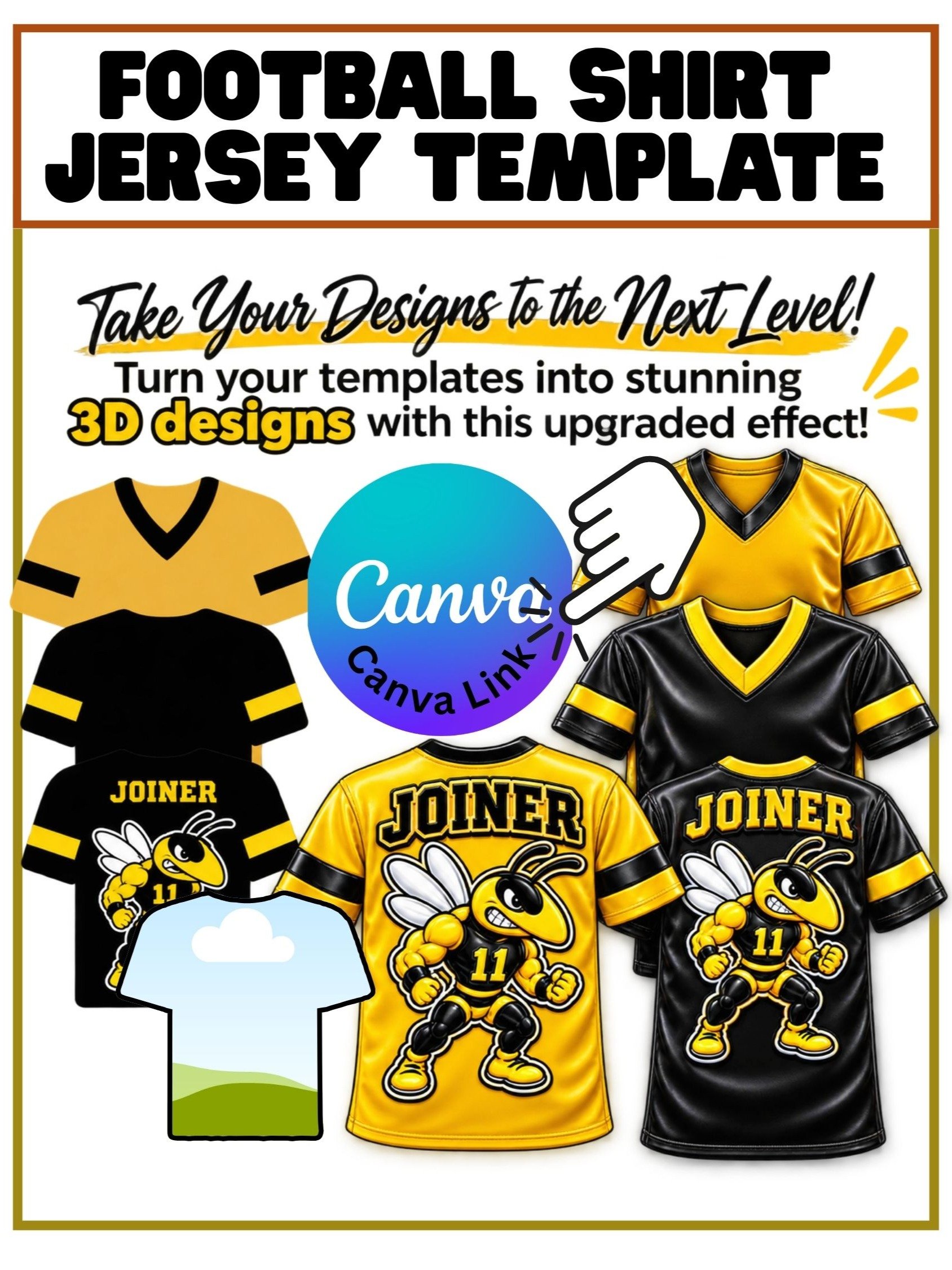 Silver Members Only! Sublimation Football Shirt Jersey Template - Editable in Canva product image (1)