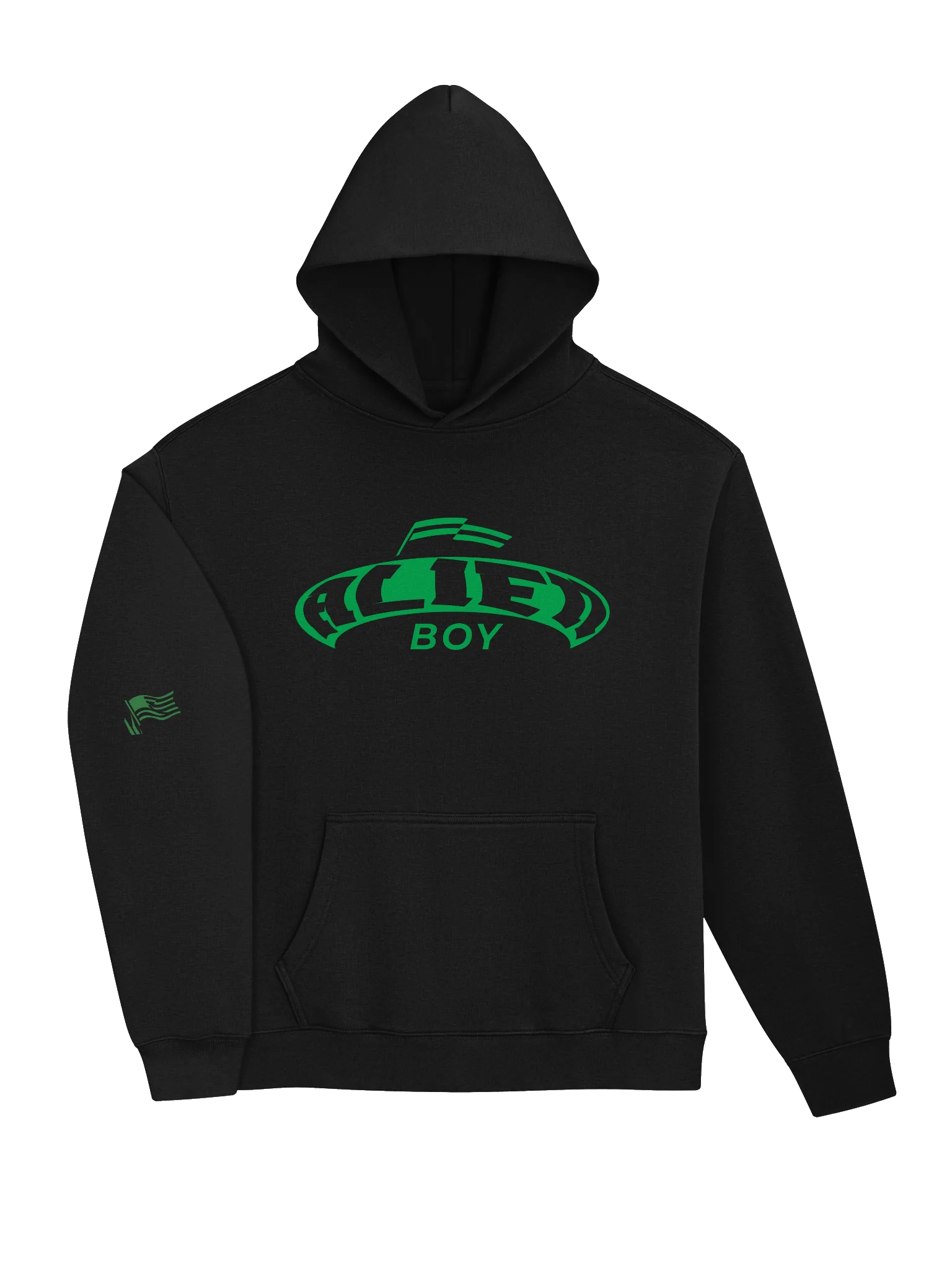 Alien Boy Black Oversized Hoodie (Green) product image (3)