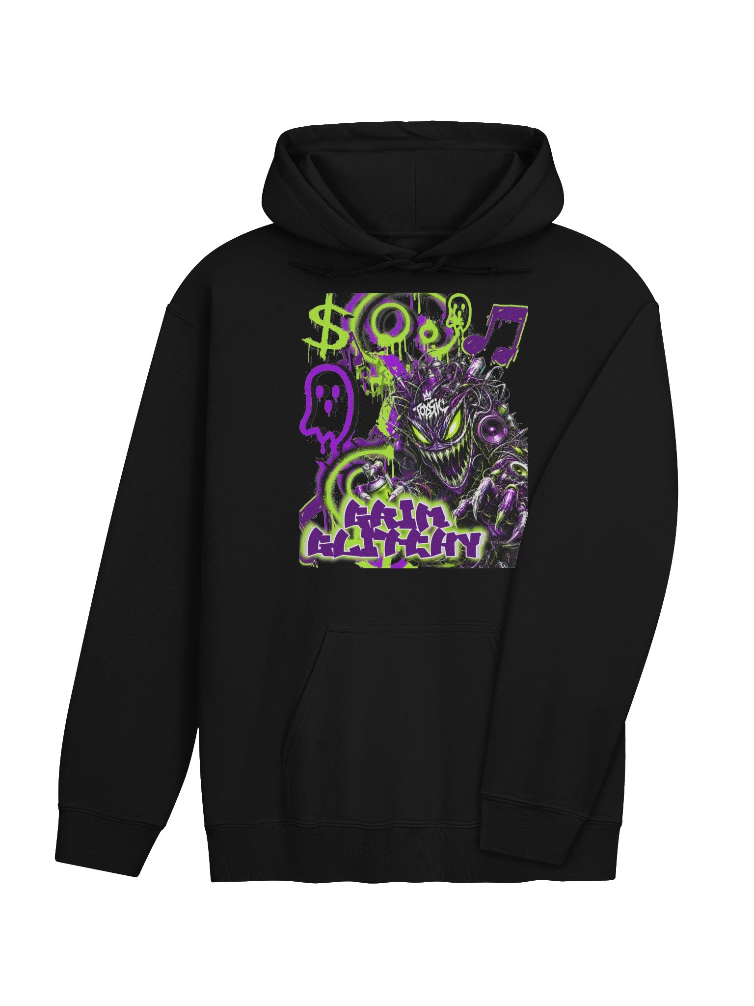 Grim Glitchy Neon Hoodie product image (4)
