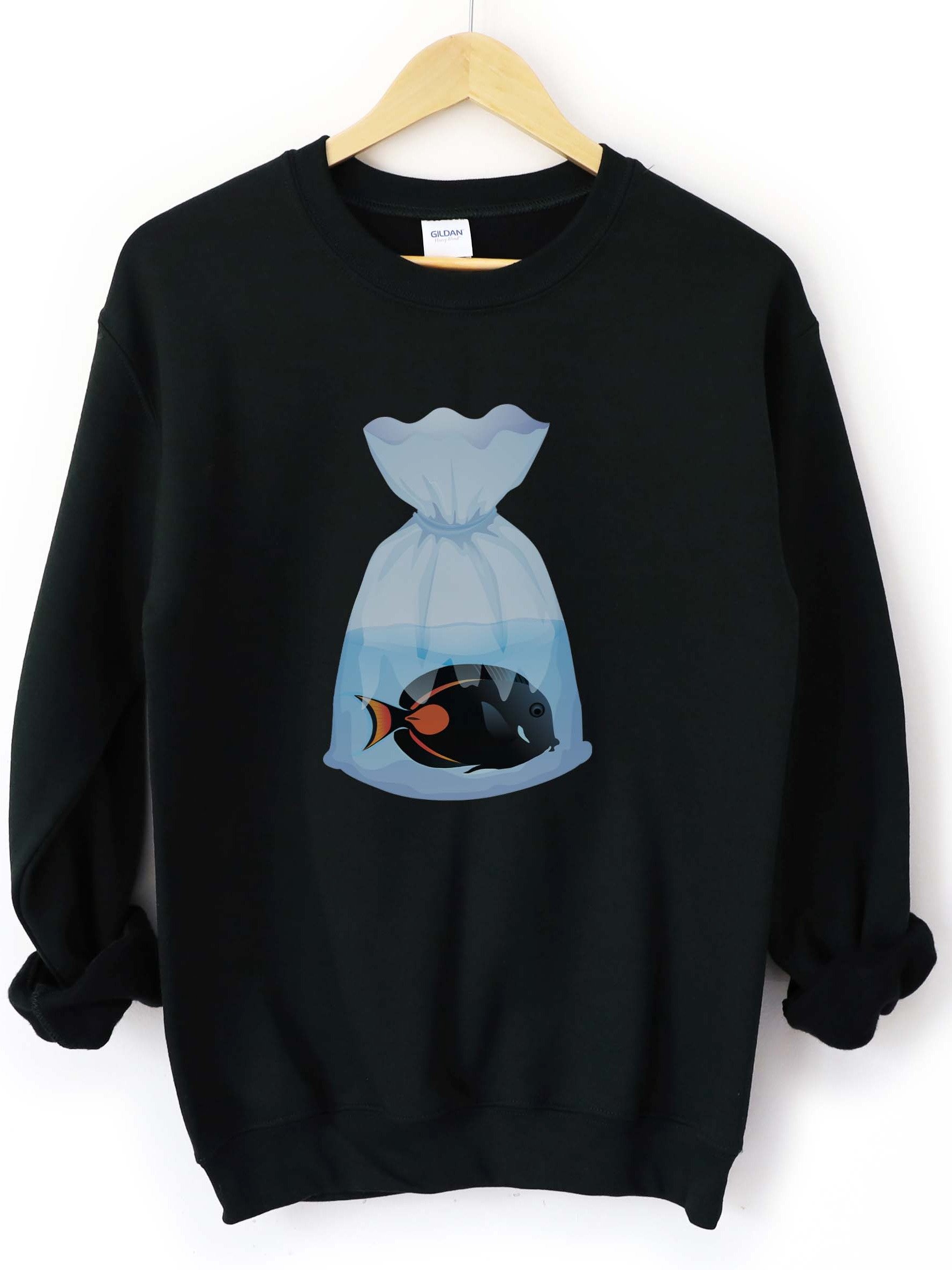 Achilles Tang Fish Bag Sweatshirt – Funny Saltwater Aquarium & Reef Tank Graphic Sweatshirt product image (1)
