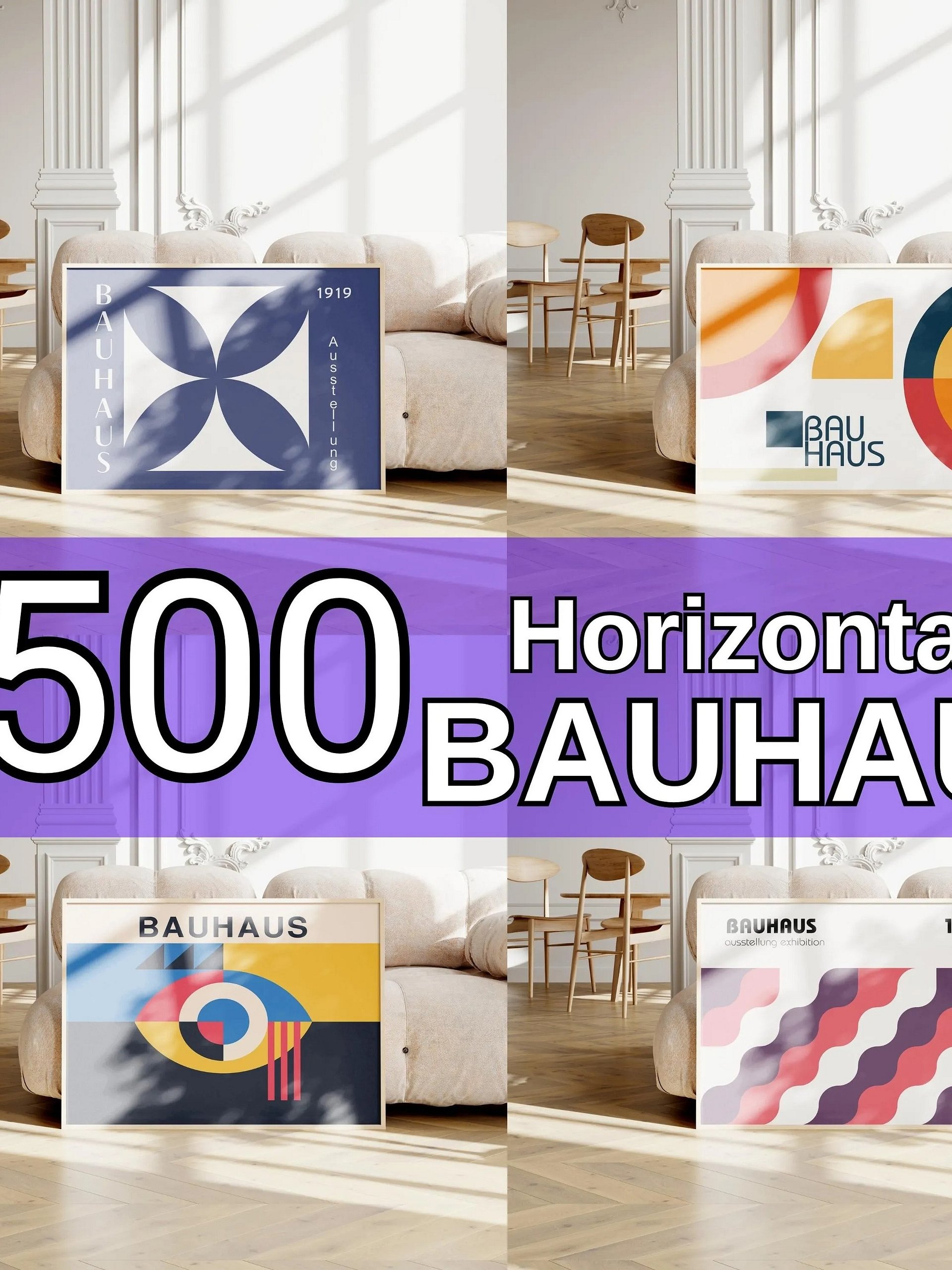 Bauhaus HORIZONTAL Art set of 500 premium printable wall art product image (1)