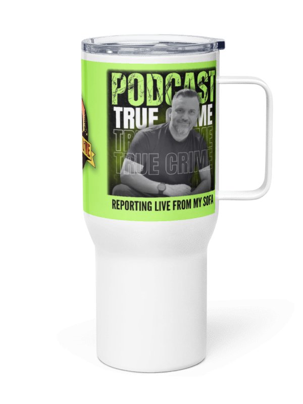 Reporting Live From My Sofa Podcast Travel Mug product image (1)