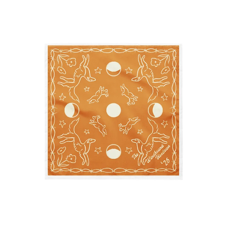 Windhound Hoedown '26 Bandana - White on Marigold product image (1)