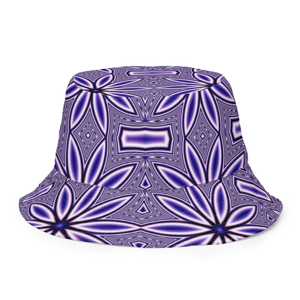 Blue Fractal Flower Kaleidoscope Bucket Hat product image (6)