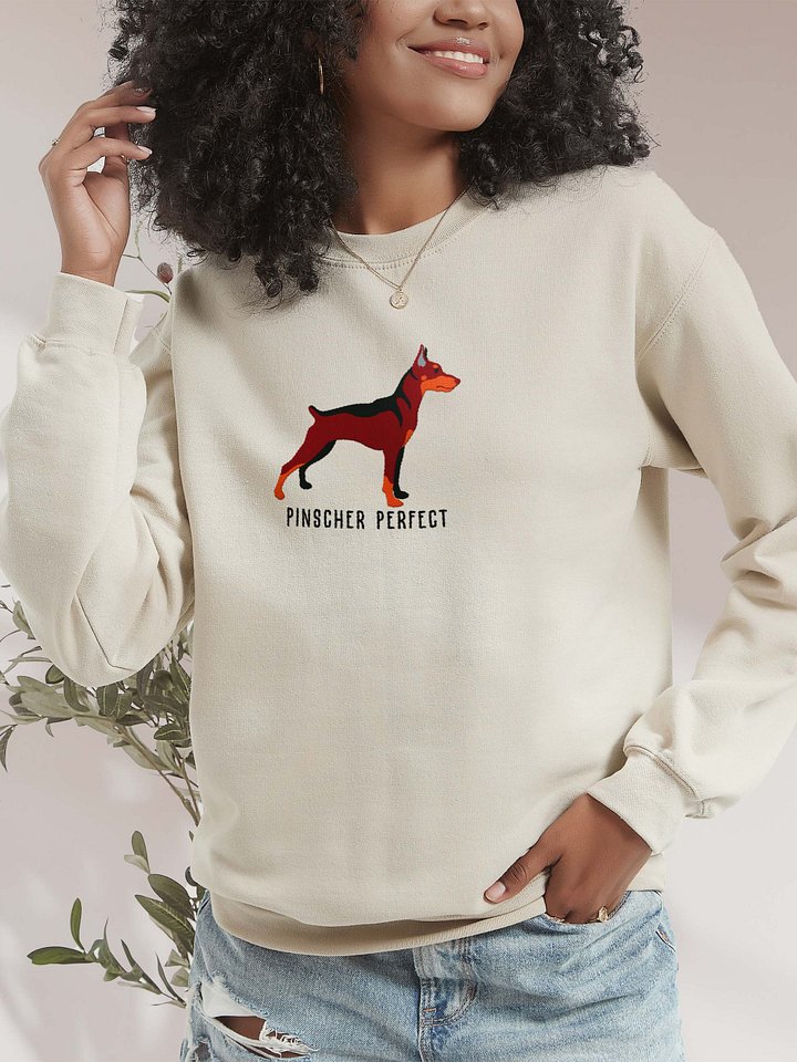 Pinscher Perfect Sweatshirt (Embroidered) of a Mini Pinscher(Red & Tan) product image (2)
