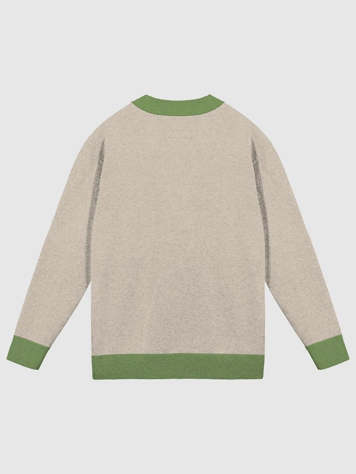Knitted Cardigan Without Pocket (TAUPE & GREEN) product image (6)