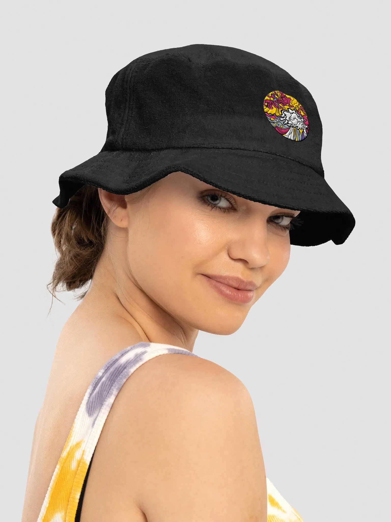 Ripple Effect Terry Bucket Hat - Wave at Sunset product image (9)