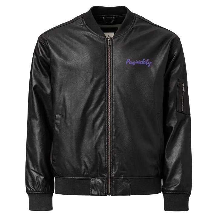 Persinickity Faux Leather Bomber Jacket product image (1)