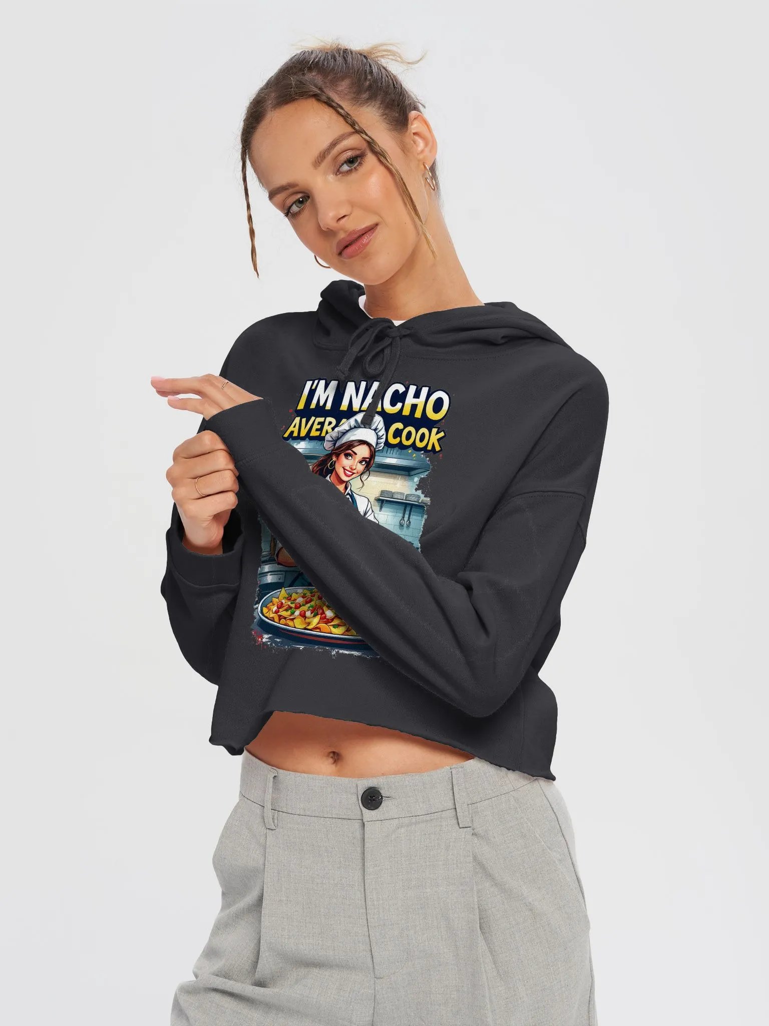 Nacho Average Cook Cropped Hoodie product image (20)
