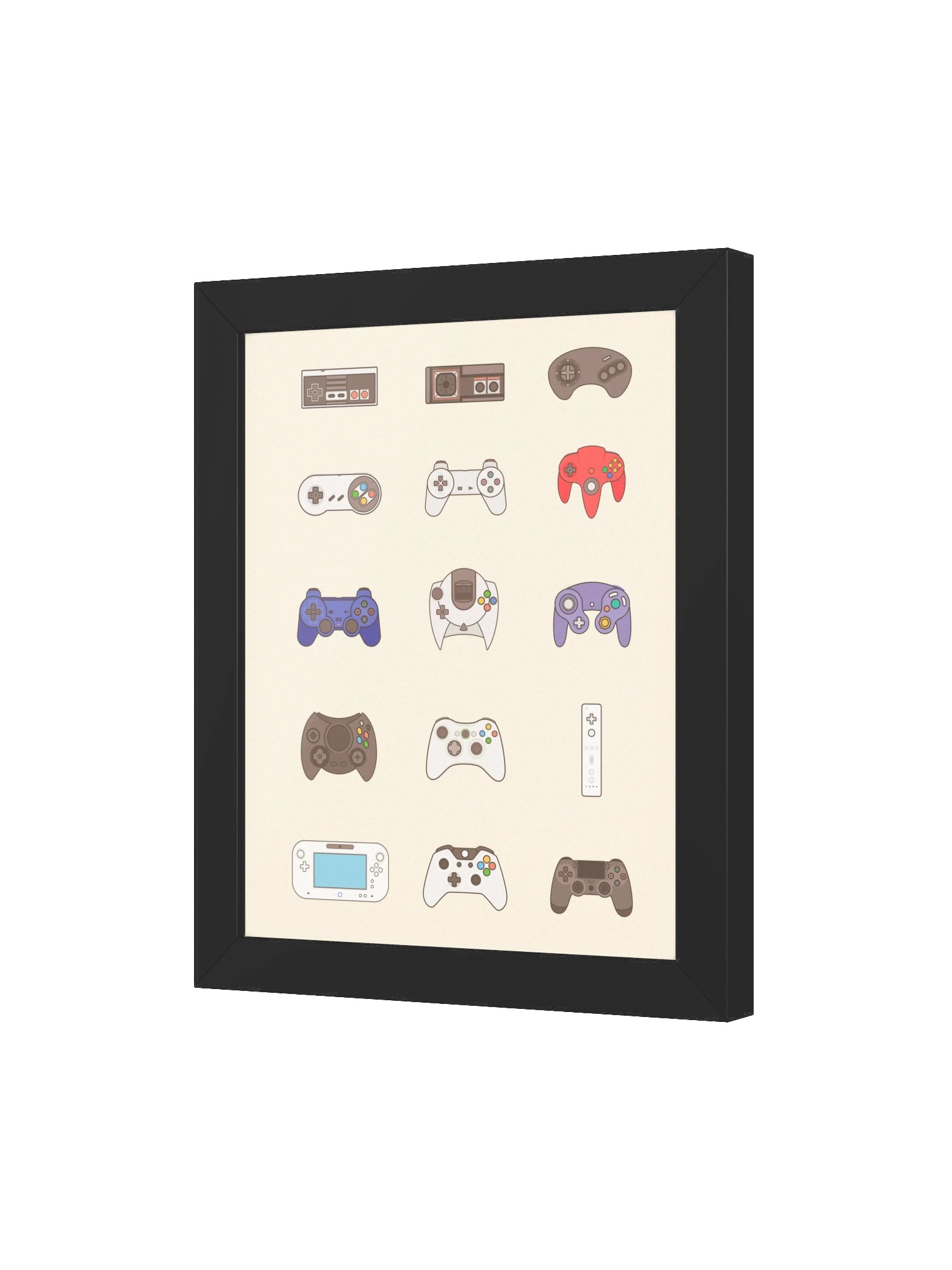 Retro Controllers (Beige) | Framed product image (3)