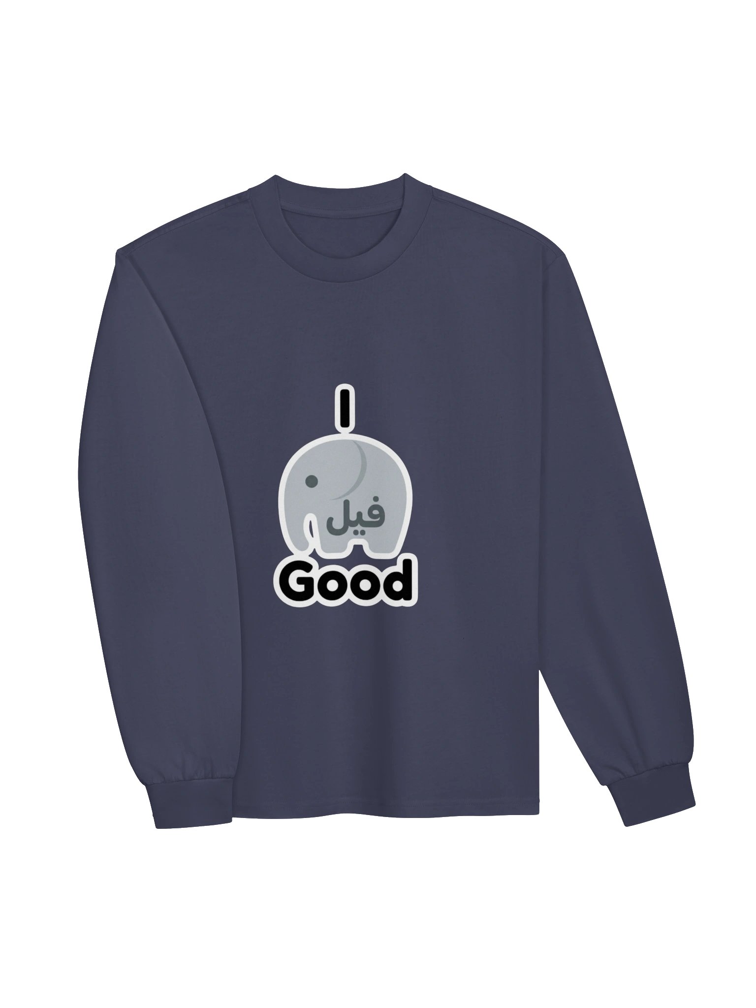 “I Feel Good” Heavyweight Long Sleeve Shirt – فيل Moroccan Wordplay product image (3)