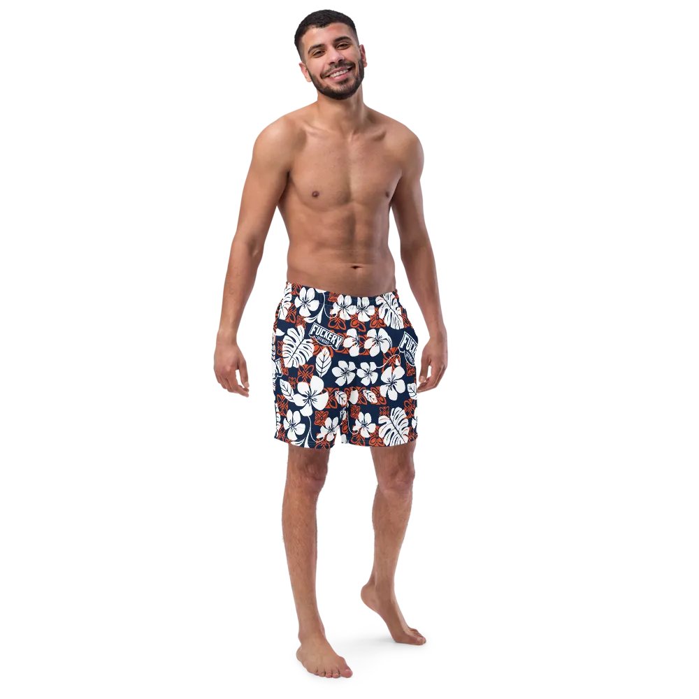 Fuckery Offroad Mens Hawaiian Shorts - Blue/Orange product image (5)