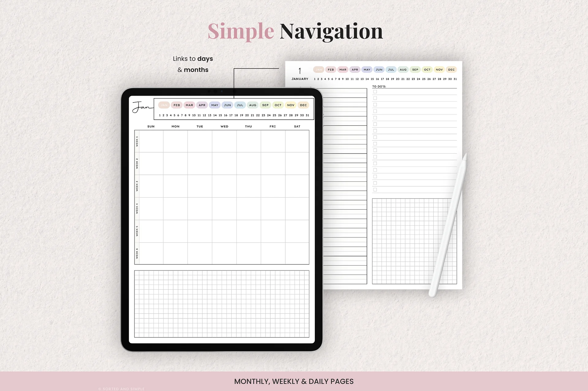 Minimalist Digital Daily Planner - Colorful product image (2)