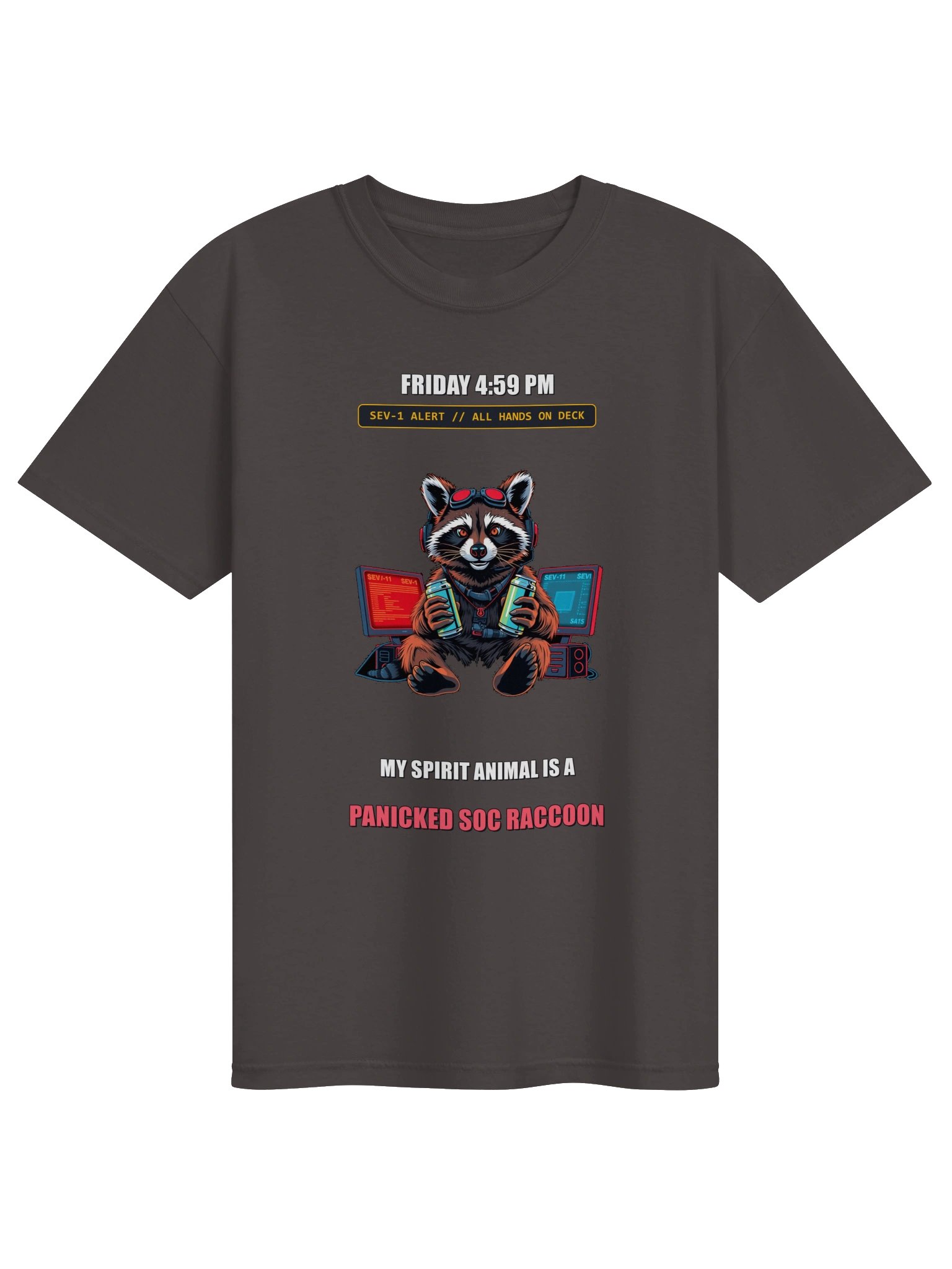 Friday 4:59 PM // The SOC Raccoon Heavyweight Tee - Dark product image (2)