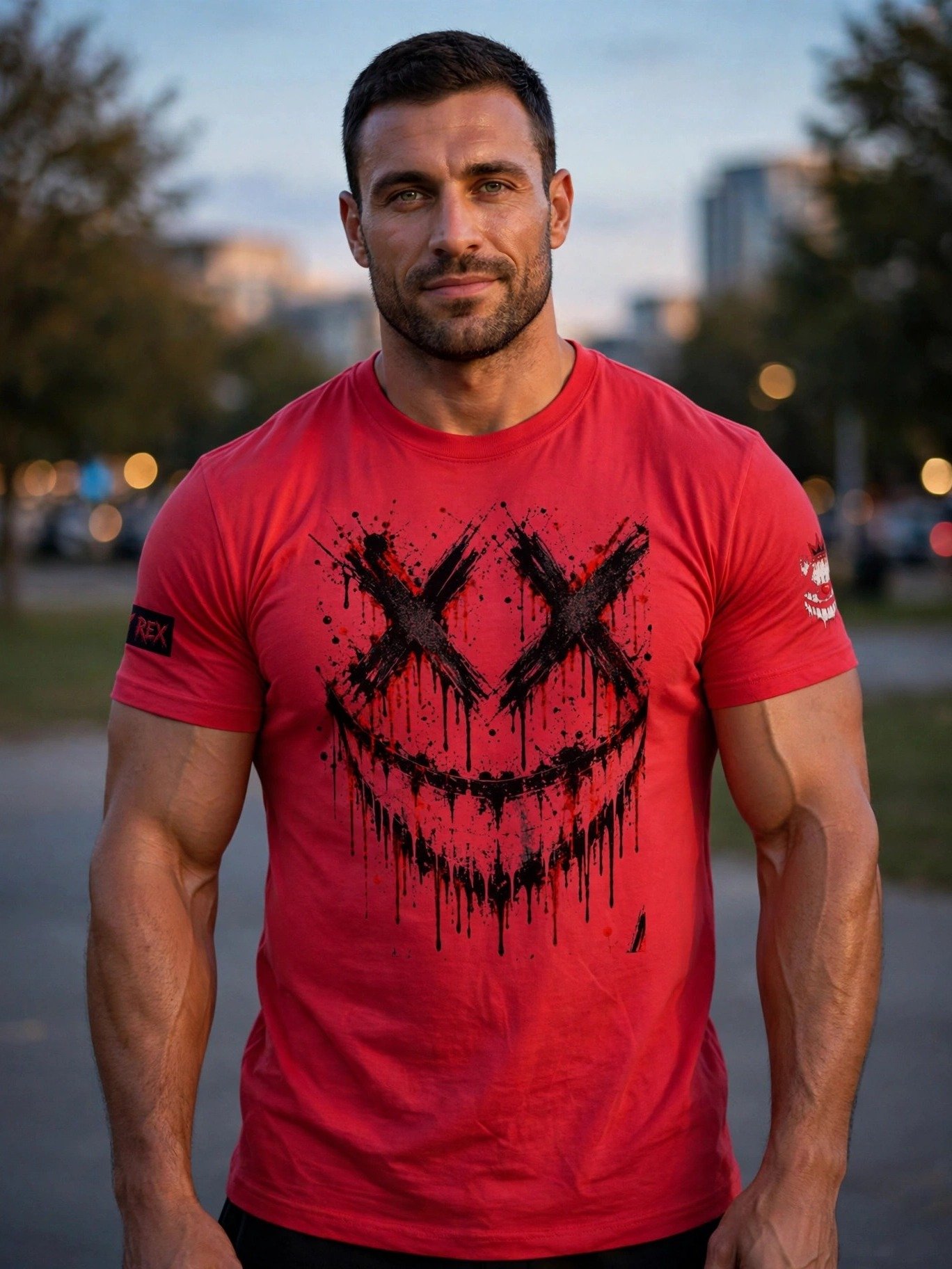 DRTY REX X-Eyes Premium Heavyweight Tee — Blood Red product image (4)