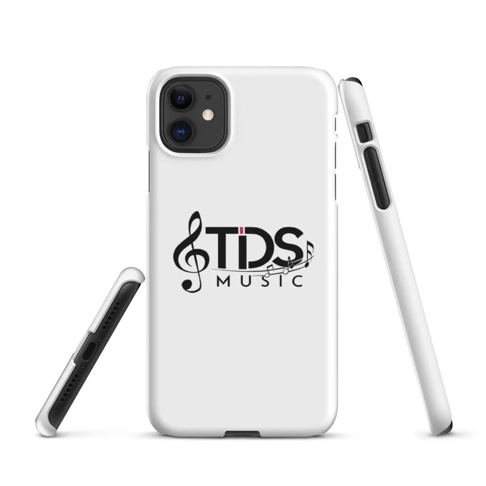 TDS Music White Glossy iPhone Snap Case with Music Notes Design product image (3)