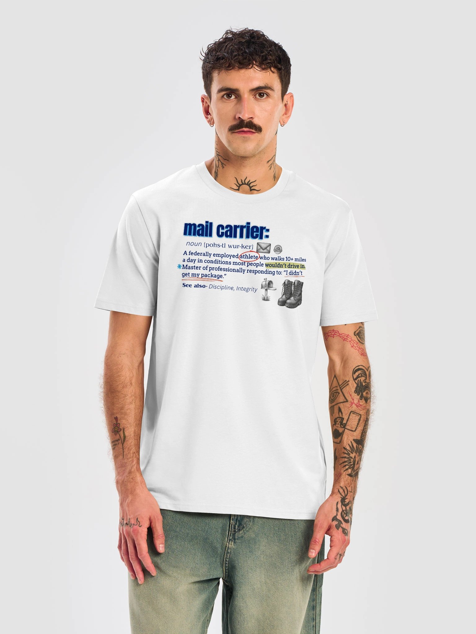 The "Mail Carrier" Definition Tee (WHITE) product image (5)