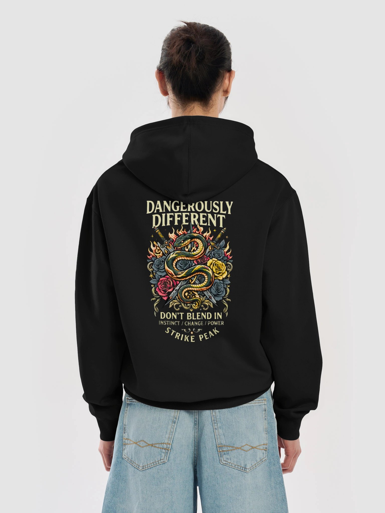 Premium Heavyweight Oversized Hoodie - "Dangerously Different" Dual-Sided Statement Streetwear product image (29)