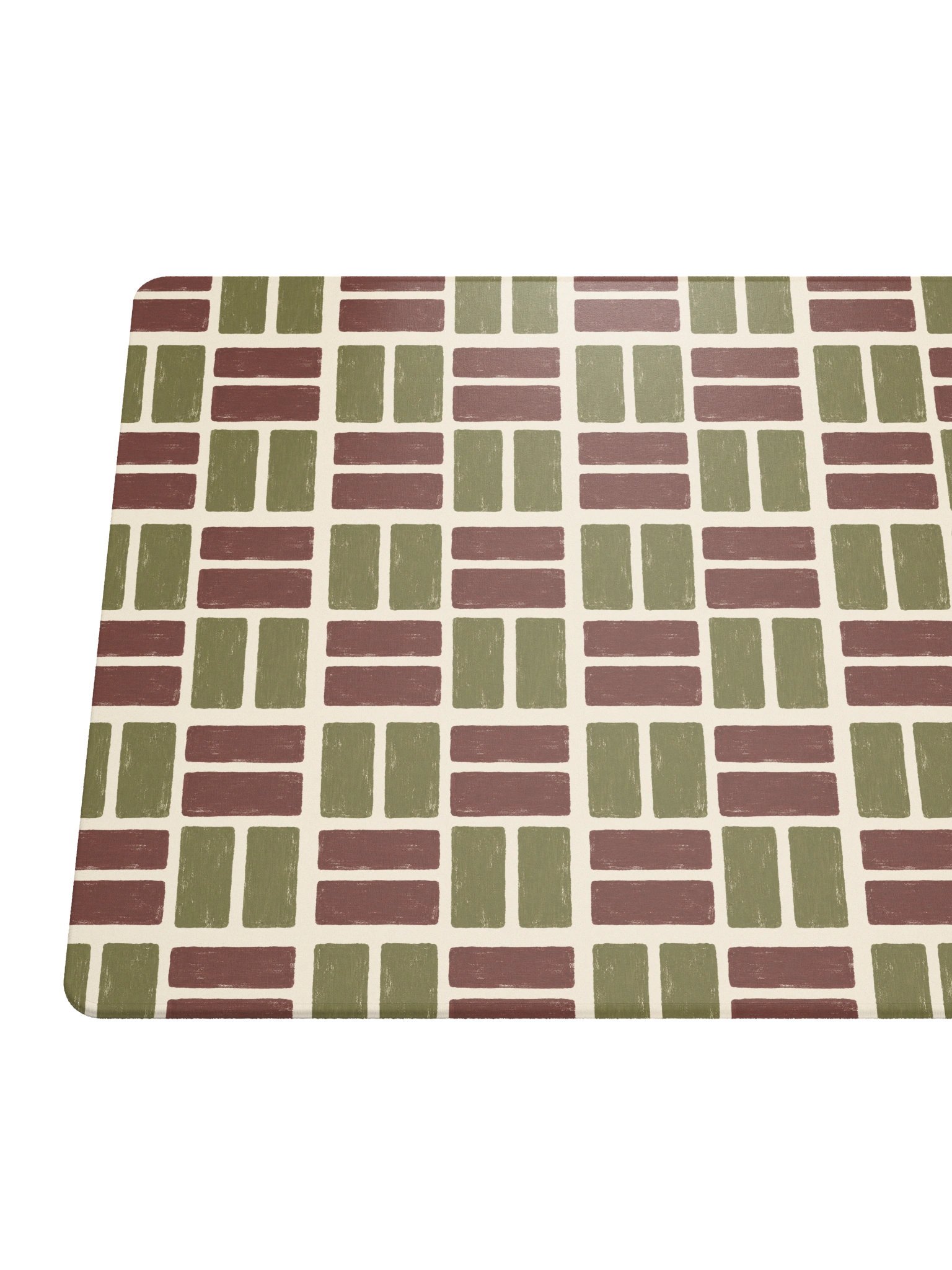 Olive Weave Desk Mat — Olive & Burgundy Check product image (7)