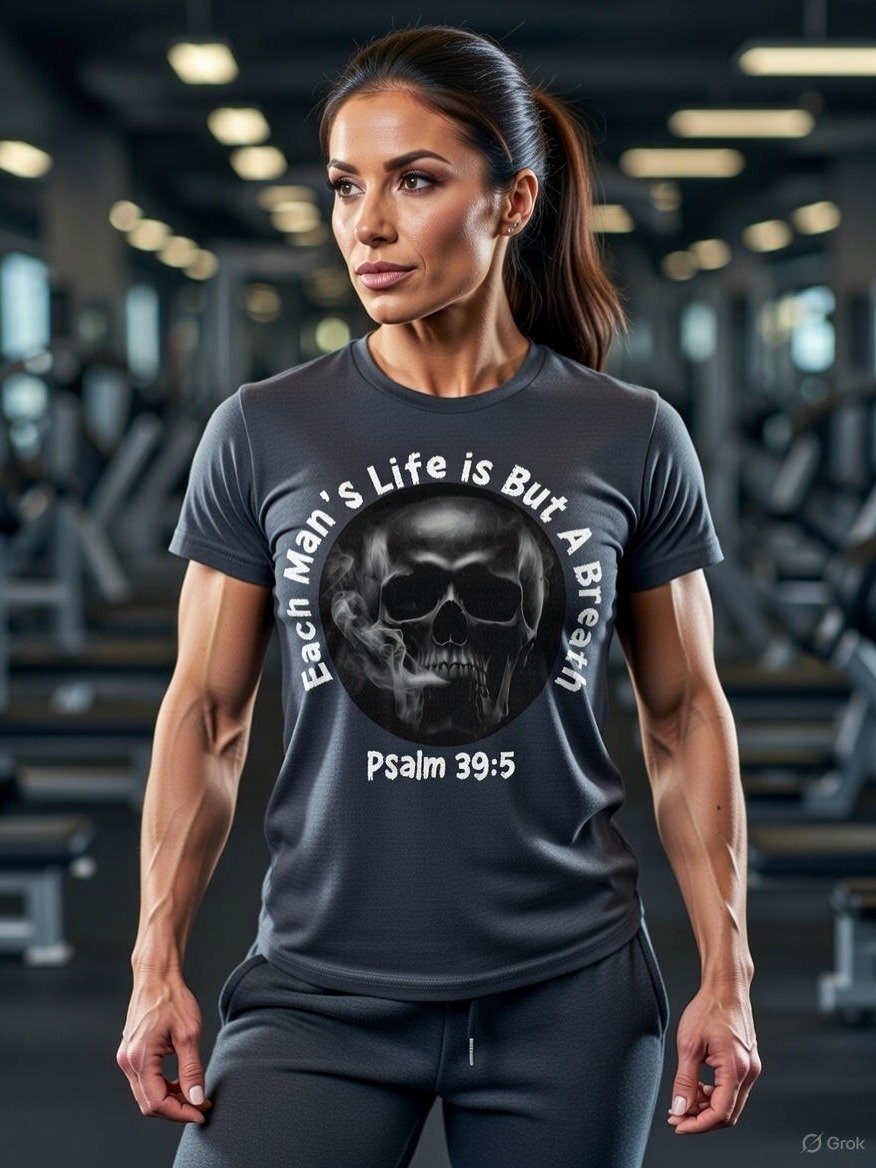 Each Man's Life T-Shirt, Is But A Breath, Skull Warning Bible Verse Psalm 39 Tee product image (2)
