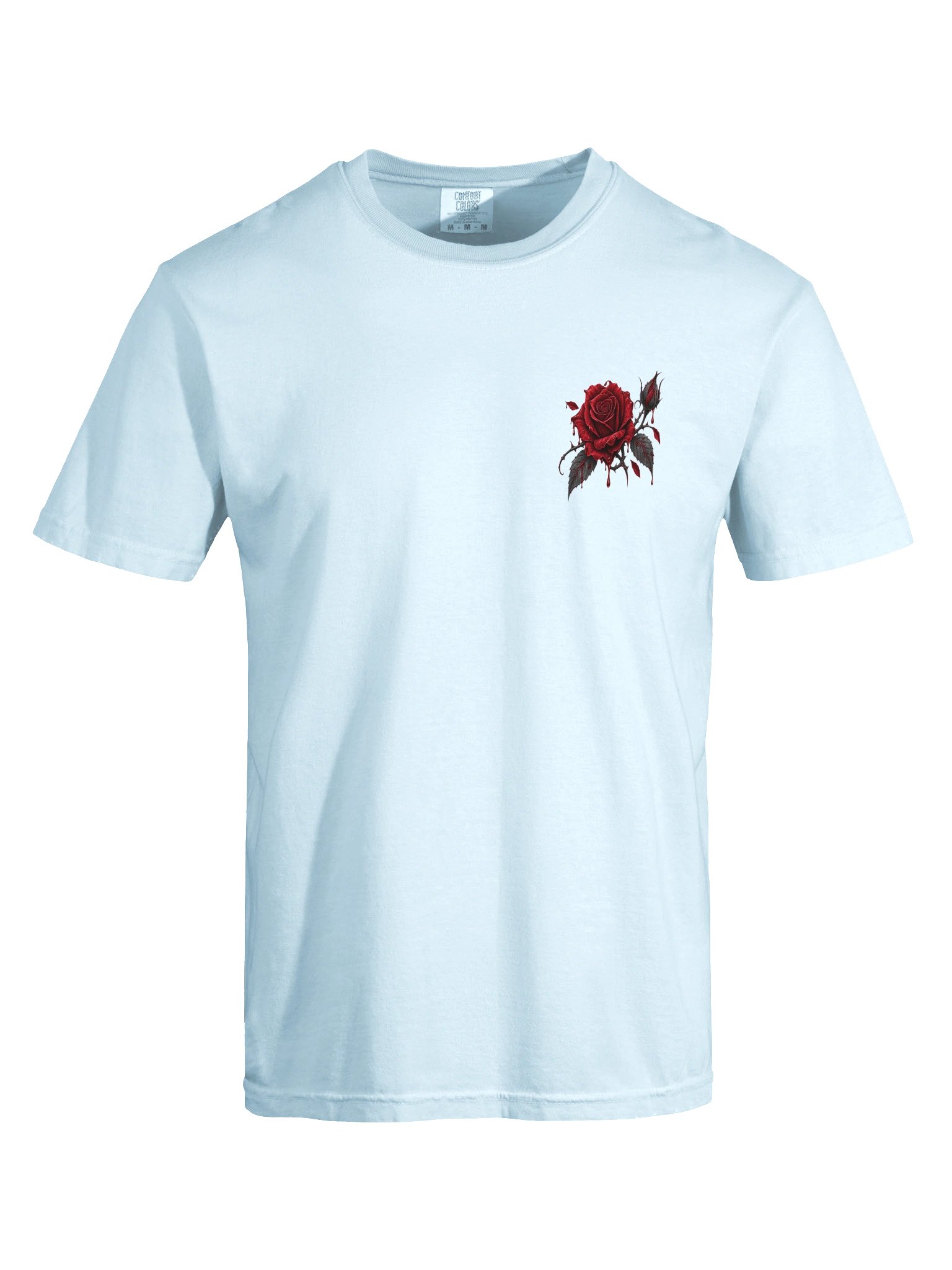 GOTHIC SKULL & BLOODY ROSES DOUBLE-SIDED GRAPHIC T-SHIRT | DARK ROMANCE TEE product image (5)