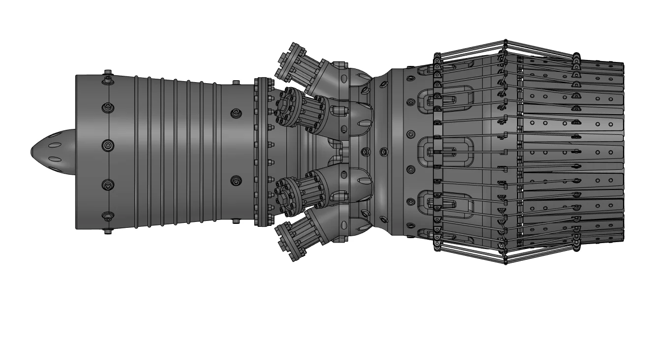 Chevron Pattern Jet Engine JET ENGINE MODEL STEP FILE | CADD Science
