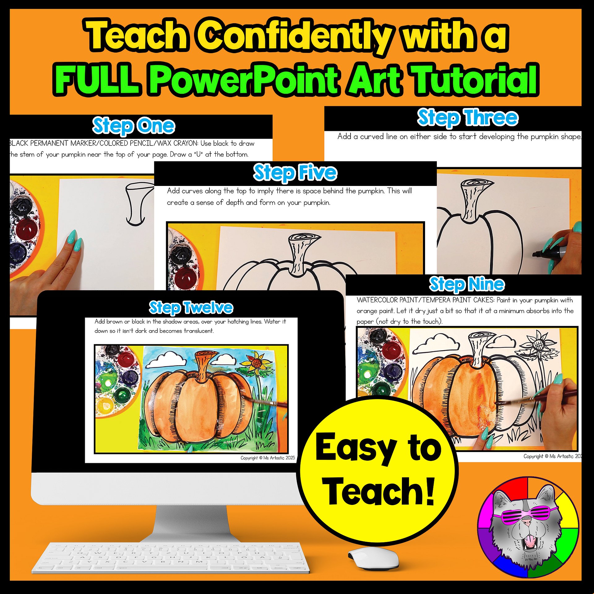 Autumn Art Lesson Autum Pumpkin Art Project Autumn Reading Fall Wrinting Prompts product image (4)
