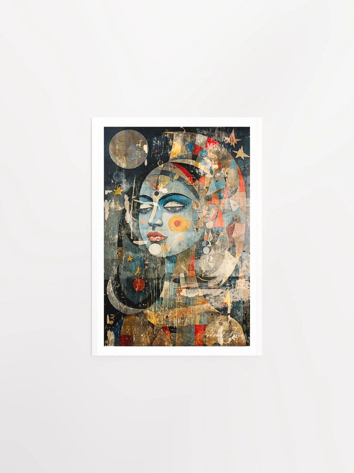 'Moon Goddess' by Edward Martin- Mixed Media Collage-Vibrant Matte Paper Poster product image (2)