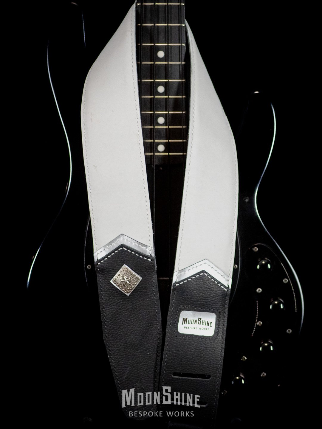 White Chevron Padded Guitar Strap product image (6)