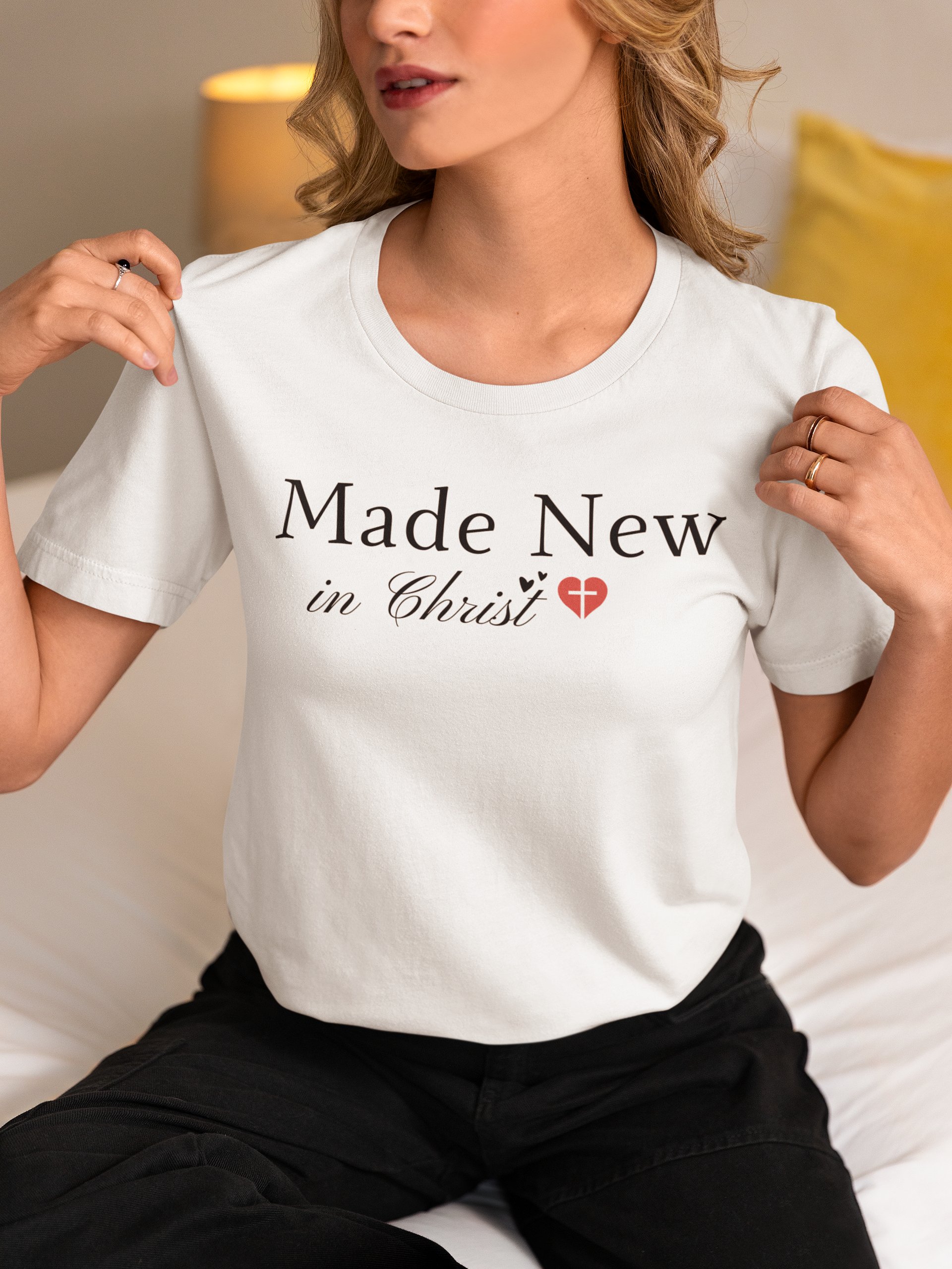 Made New In Christ Christian Faith Bella Canvas T-shirt - Light product image (13)