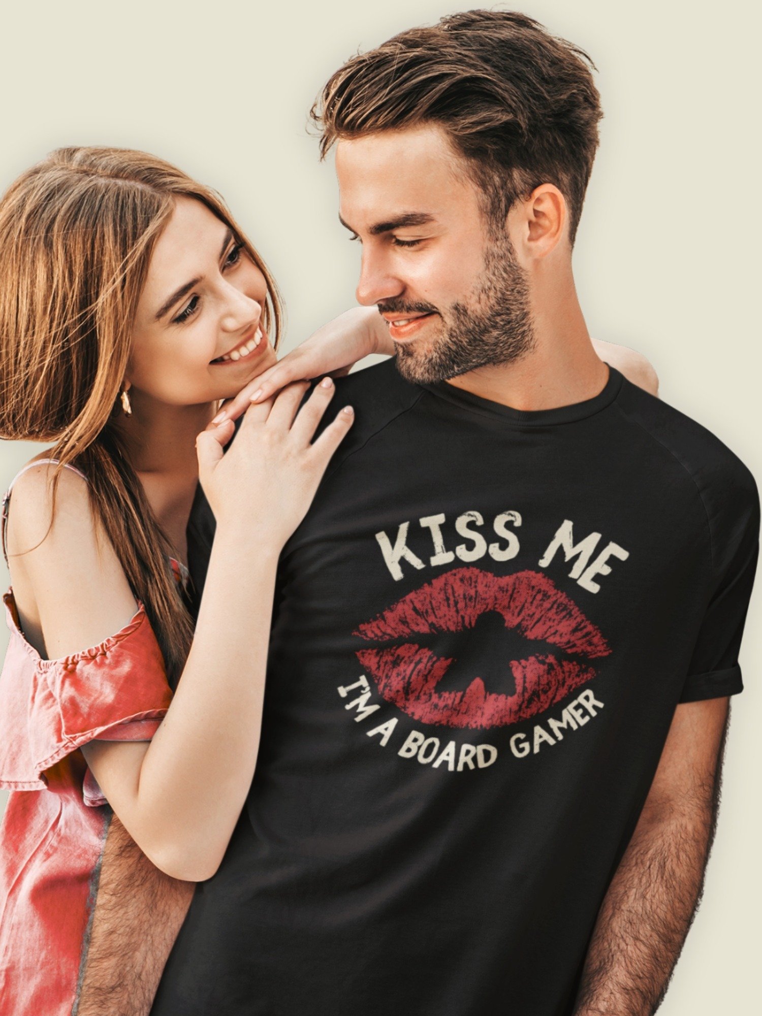 Kiss Me I'm a Board Gamer - Cute Grunge Meeple Lips Board Game Shirt product image (1)