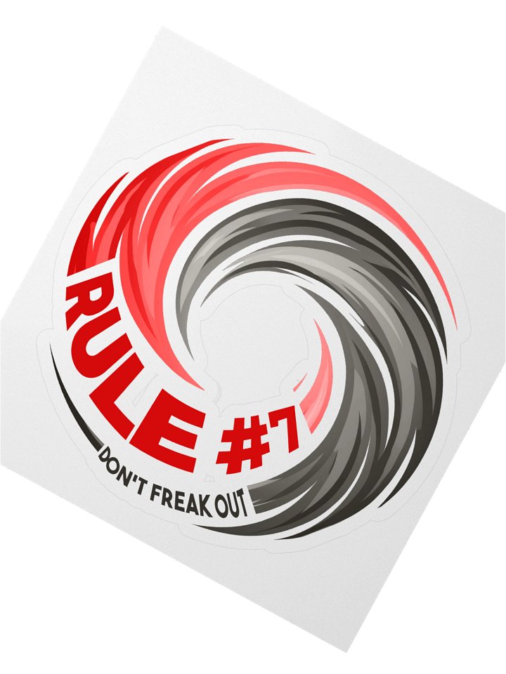Rule #7 Sticker Football Pewter and Red product image (2)