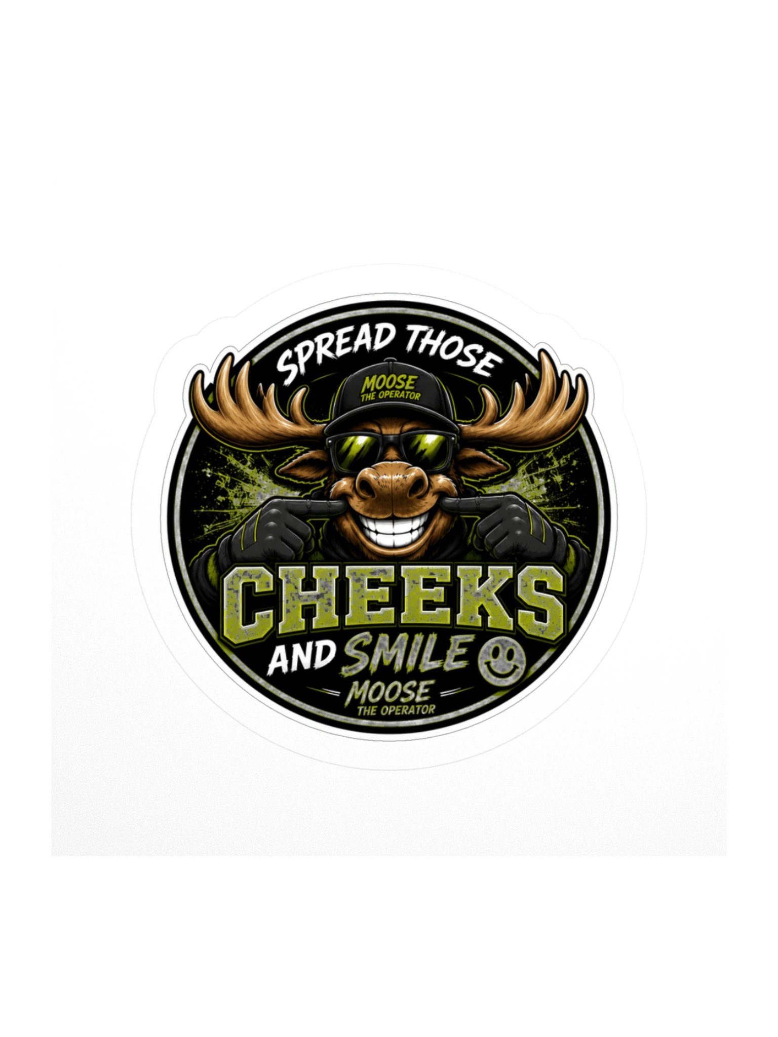 Moose Round Badge Sticker product image (1)