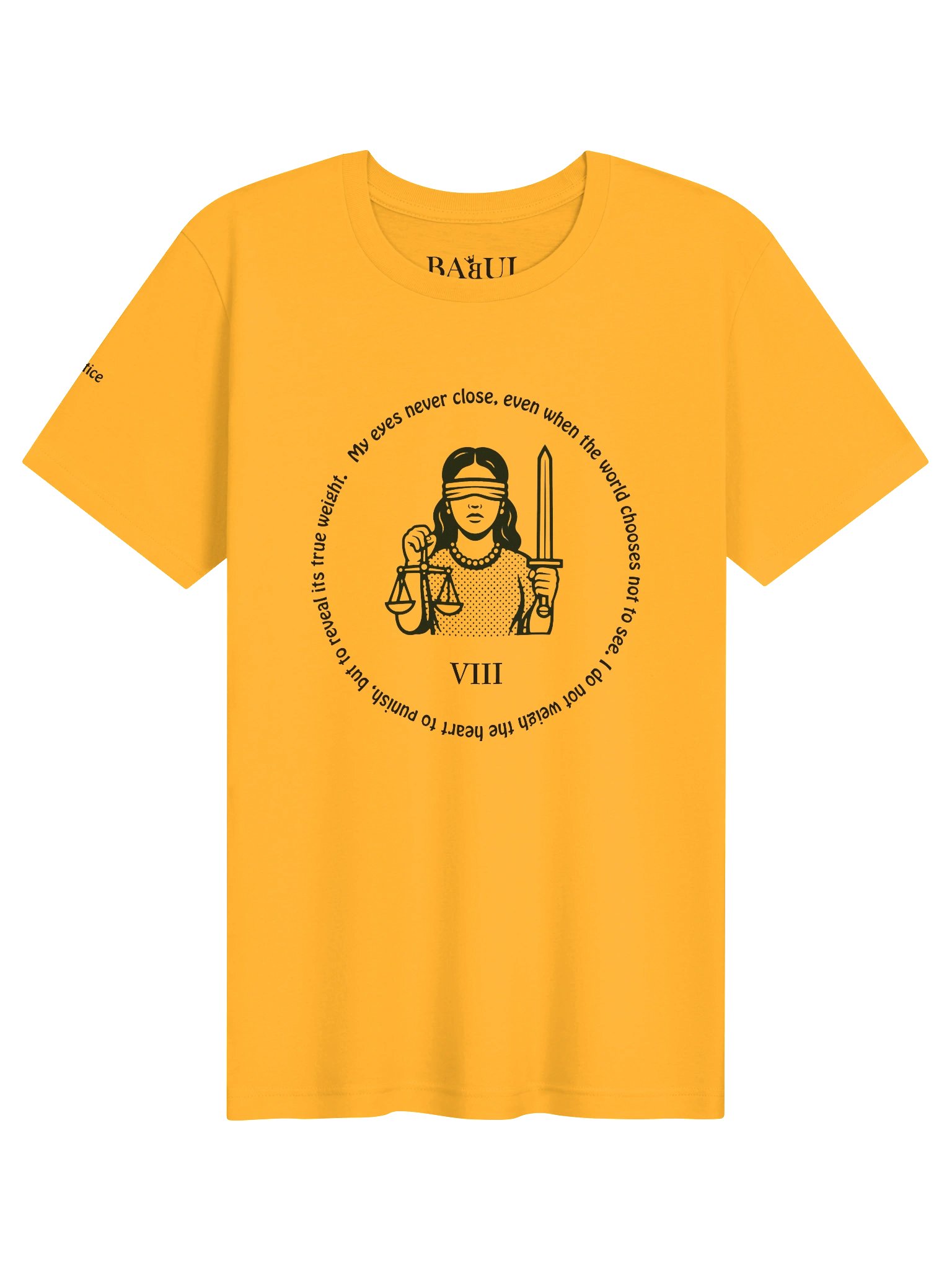 Justice - ArcanaPop T-Shirt – Where Tarot Magic Meets Pop Art product image (1)