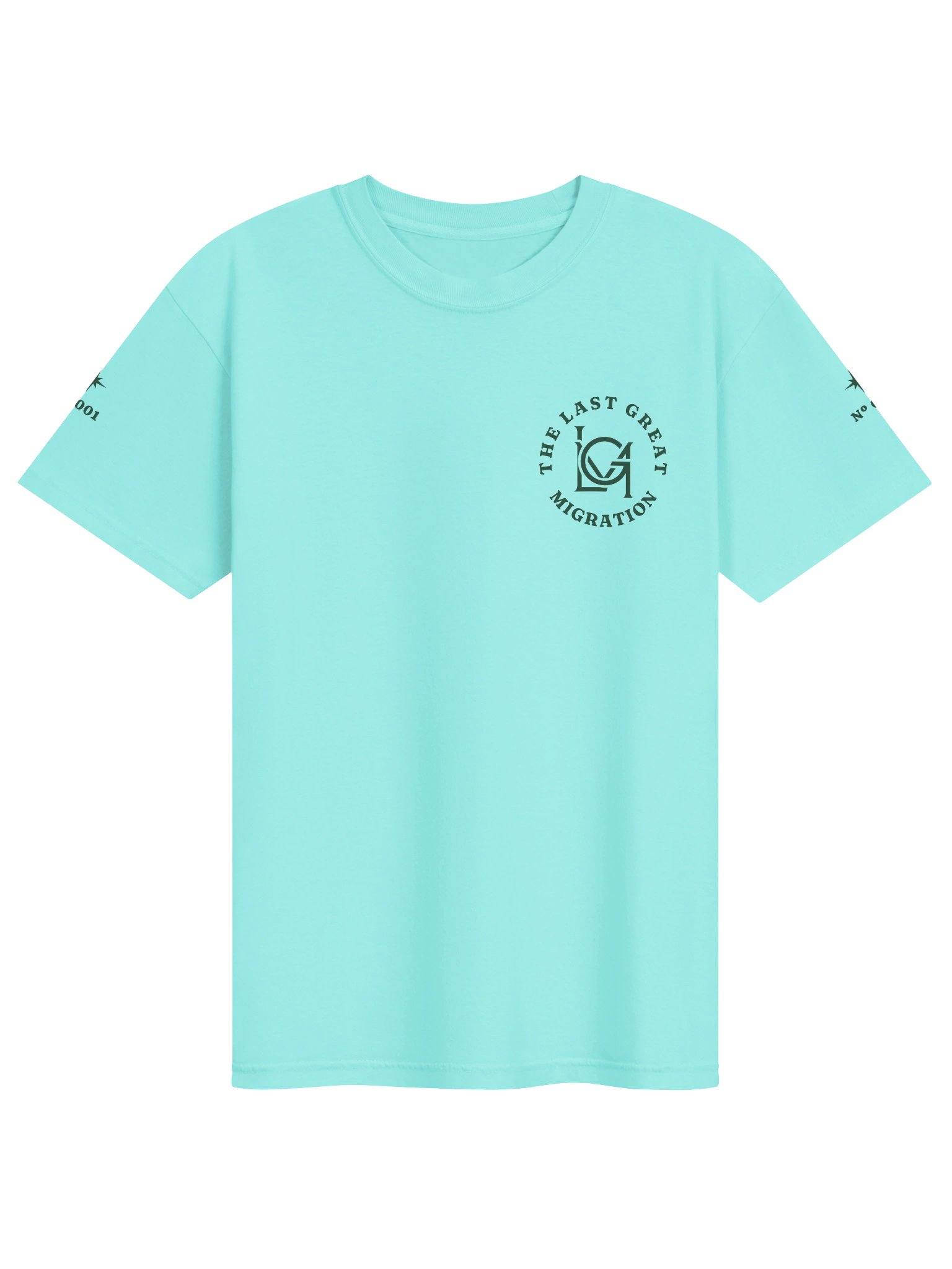 The Signature Tee in Lagoon Blue, White Lettering product image (2)