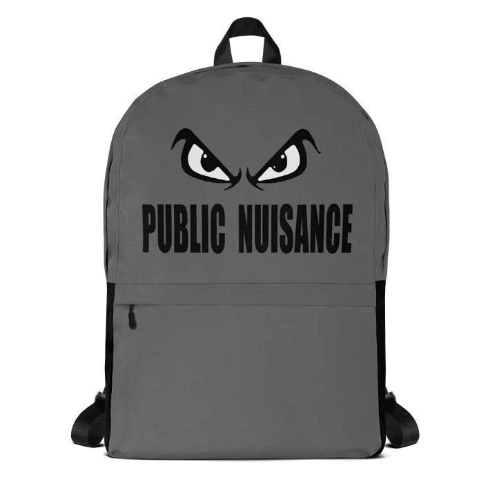 Public Nuisance Large Print Gray Backpack product image (1)