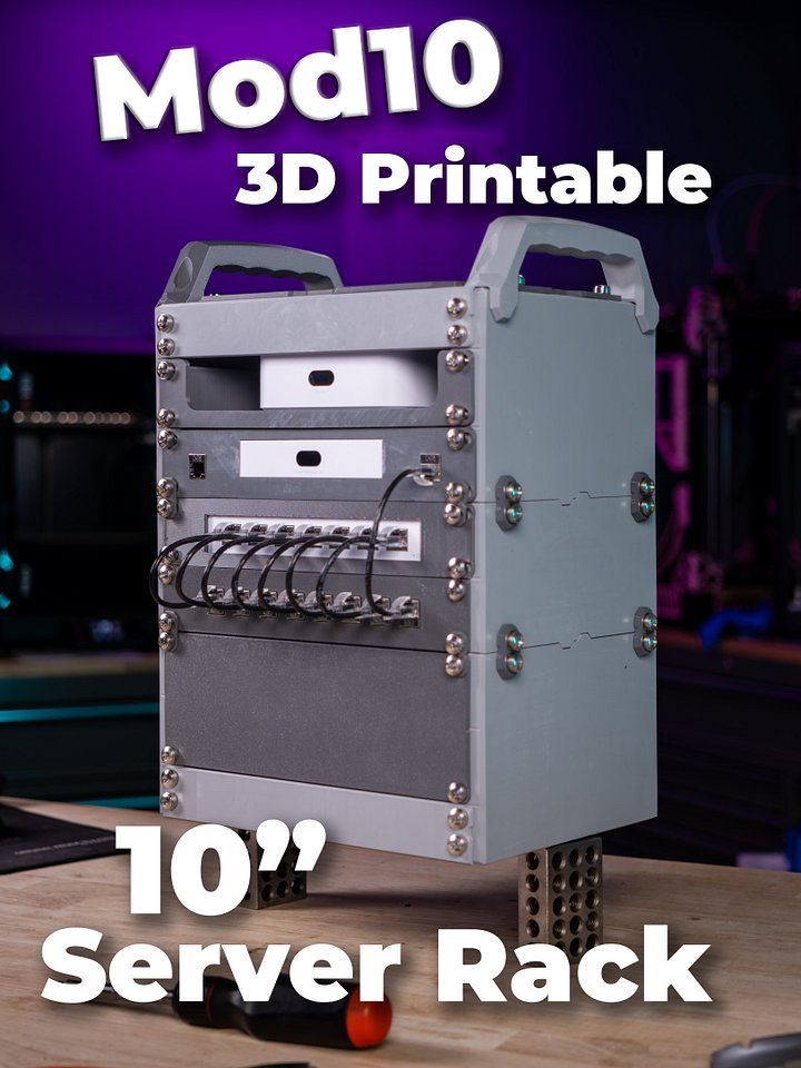 Mod10 Modular 3D Printable Mini Rack! Network in style! product image (1)