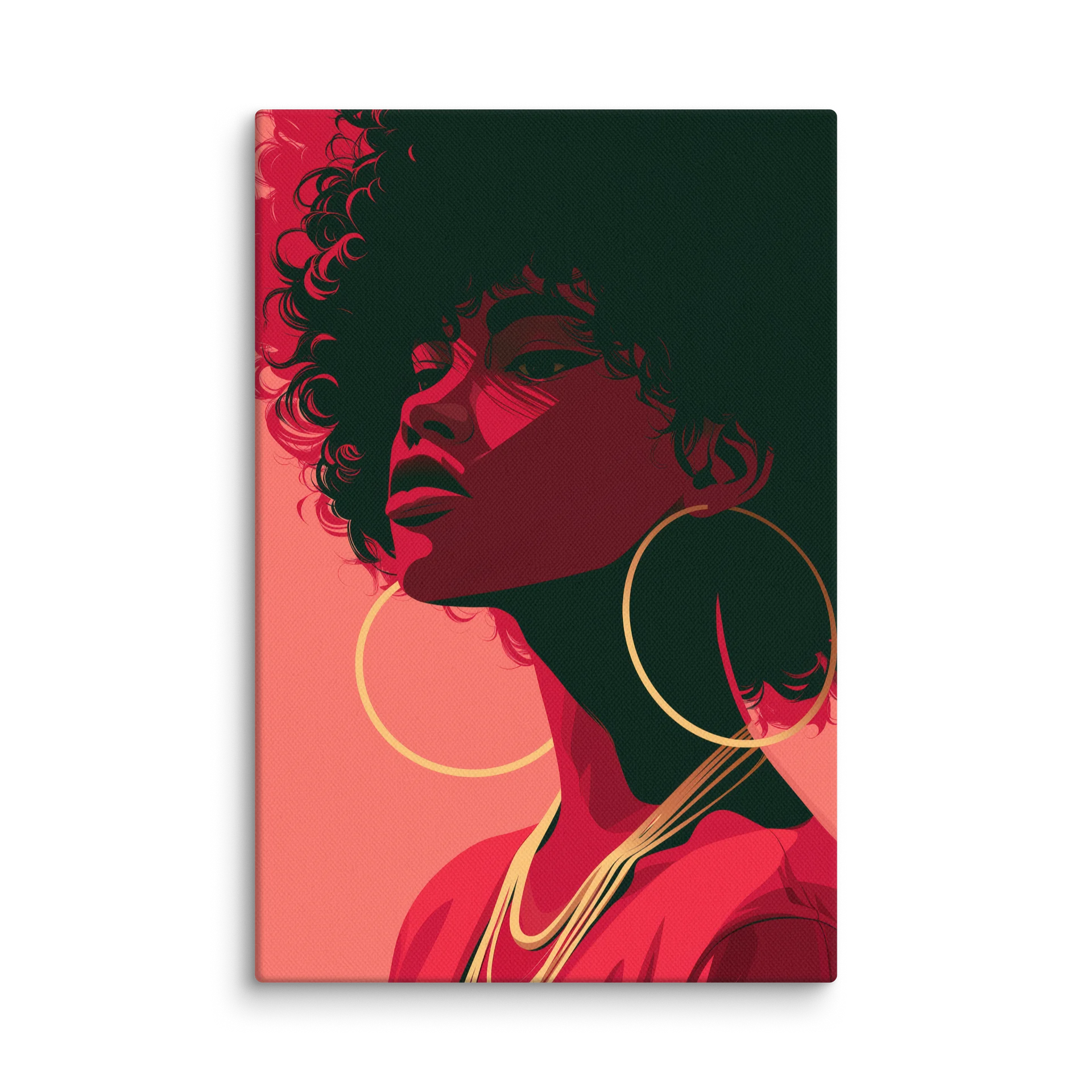 MONA No. 1 CANVAS | Black Woman Wall Art | Afro Portrait Print, Crimson & Gold product image (1)
