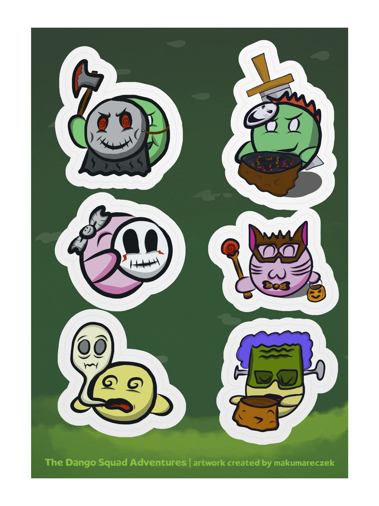 Dango Halloween Set - Kiss Cut Sticker Sheet product image (1)