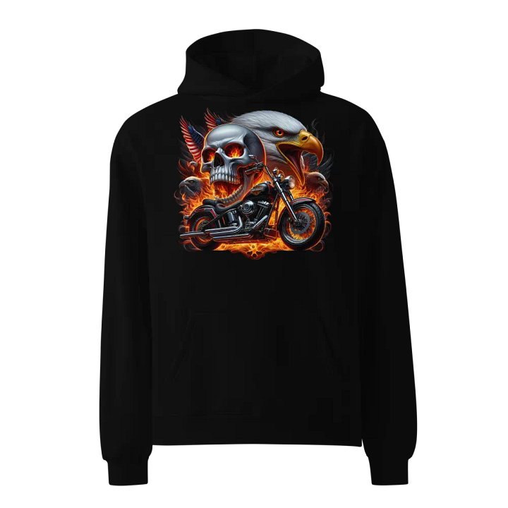 Eagle Skull Motorcycle Oversized Hoodie #2 product image (1)