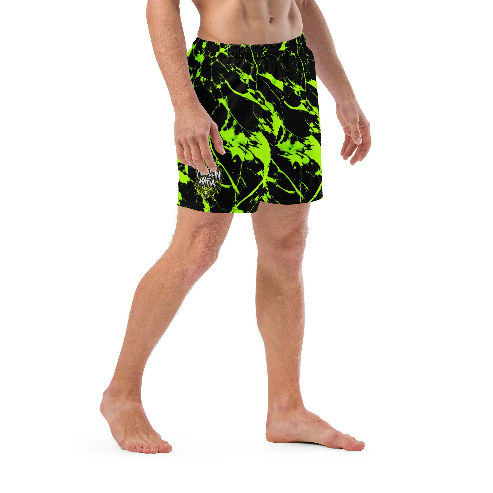 Neon Green Splatter Swim Trunks product image (6)