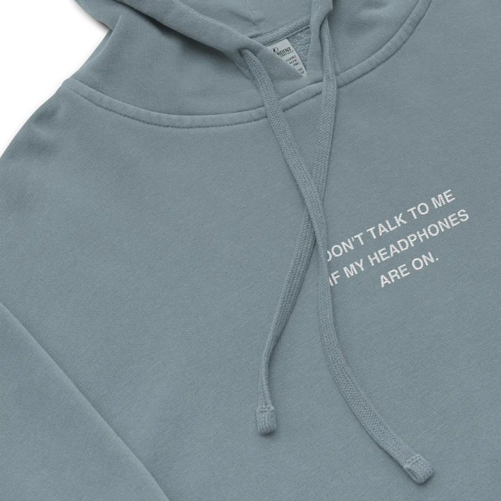 HEADPHONES ON embroidered pigment hoodie product image (1)